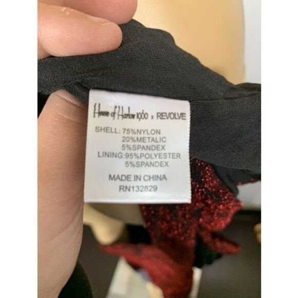 House Of Harlow X Revolve Lynette Jumpsuit Garnet Red Black Floral Size Small - Picture 6 of 8